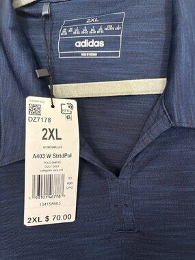 adidas Women's Golf Polo 2XL NWT - Collegiate Navy Striped Polo $70 Retail